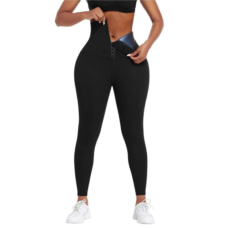0248 Leggings Tummy Control Sweatpants Blue Neoprene Leggings