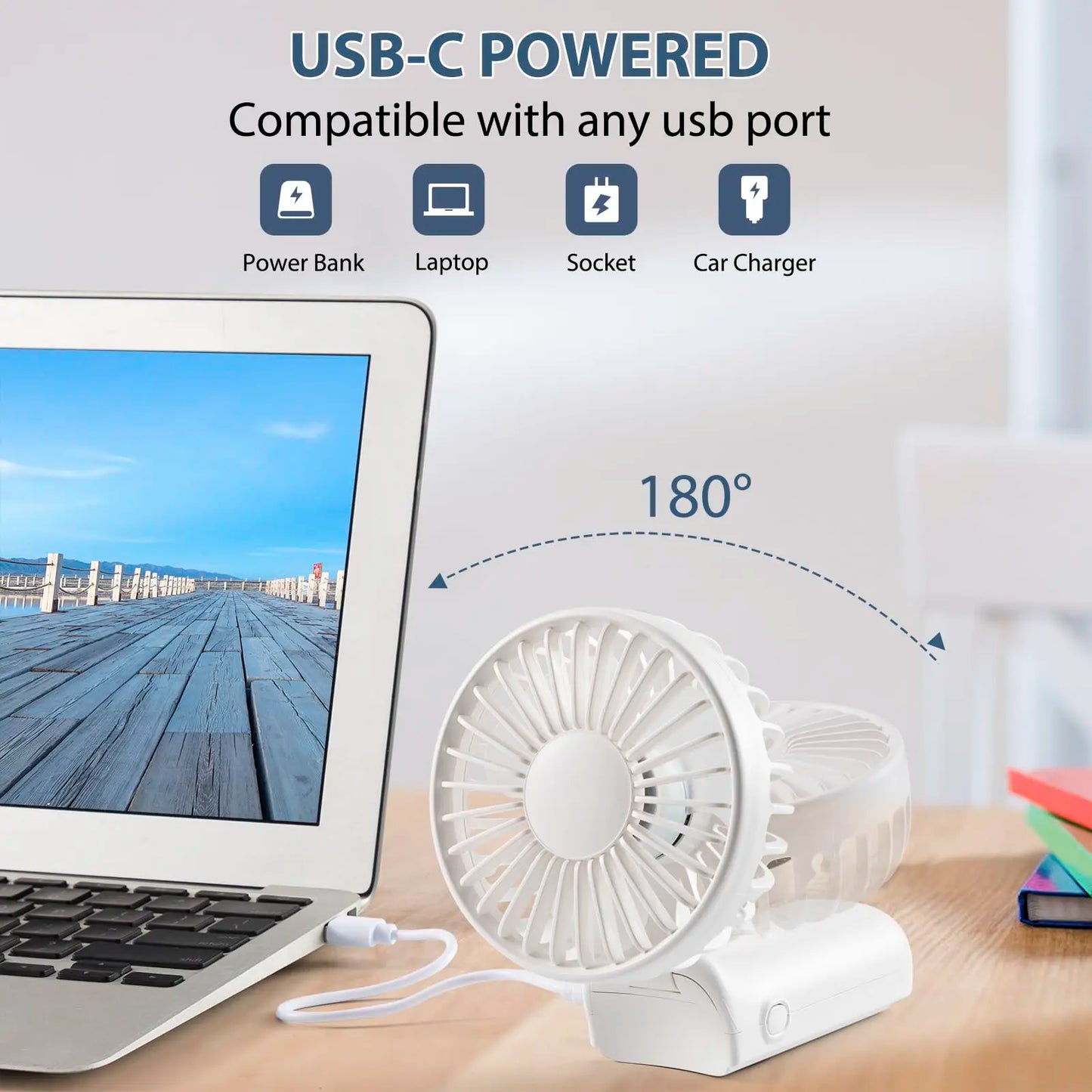 BreezeLoop Pro – Bladeless Rechargeable Neck Fan with 3-Speed Cooling for Summer Comfort