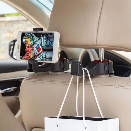 HookNView Car Organizer – Multi-Function Back Seat Hook & Phone Holder Bracket