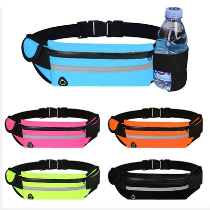 Waterproof Sport Runner Waist Bum Bag Running Jogging Belt Pouch Zip Fanny Pack