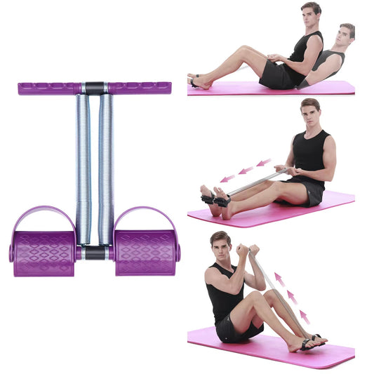 Portable Fitness Pedal Equipment Premium Material Resistance Bands Steel Pull Rope Ergonomic Handles Double Spring Stretch Board
