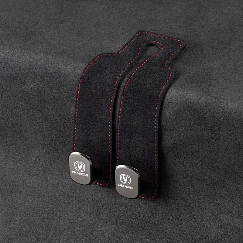 Luxury Suede Double Hook Organizer – Premium Rear Seat Backrest Hook for Changan CS Series & Eado