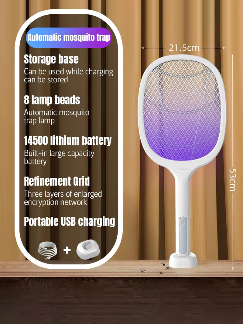 ZapAway USB Electric Mosquito Lamp & Fly Swatter – Portable Handheld Triple-Layer Mesh for Instant Relief