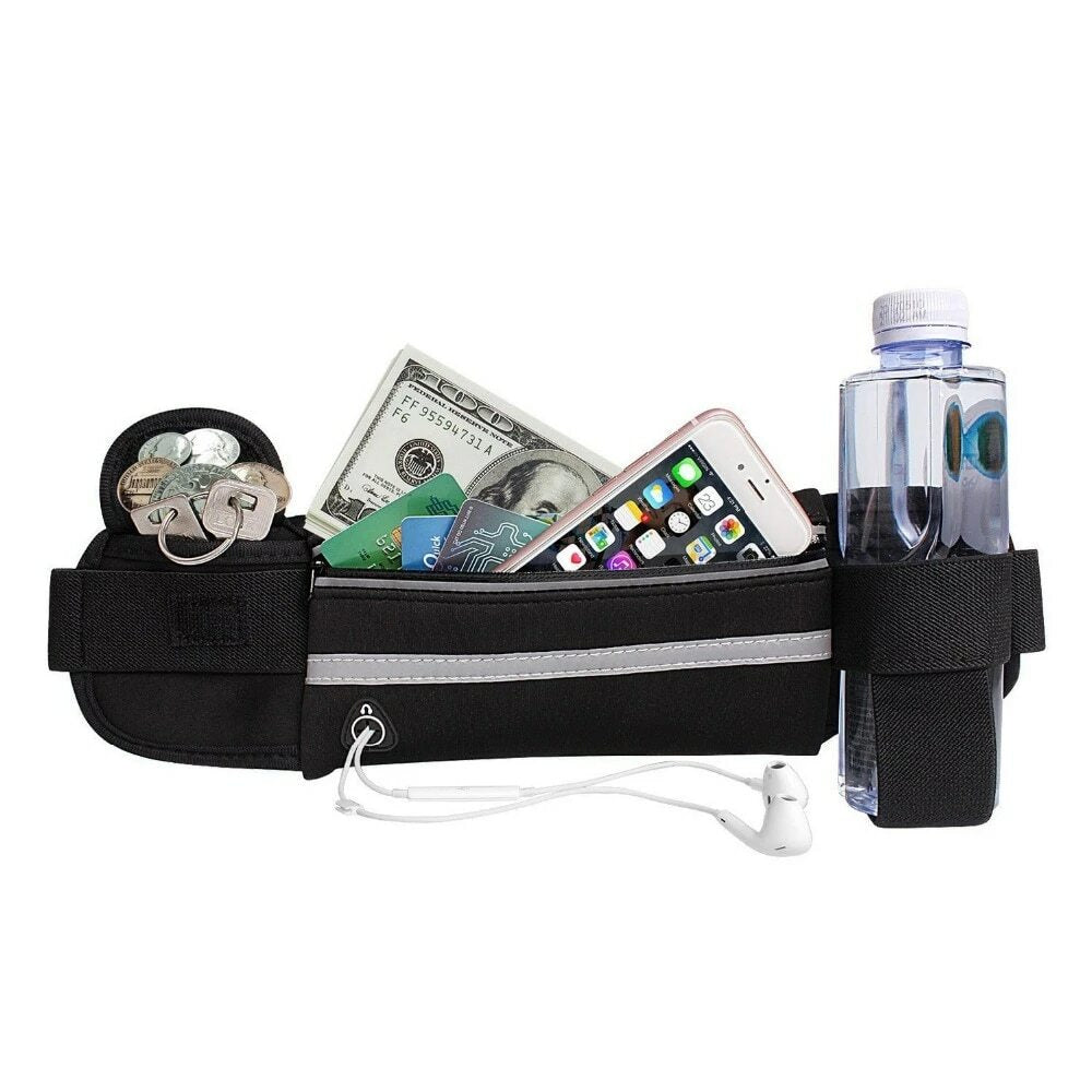 Waterproof Sport Runner Waist Bum Bag Running Jogging Belt Pouch Zip Fanny Pack
