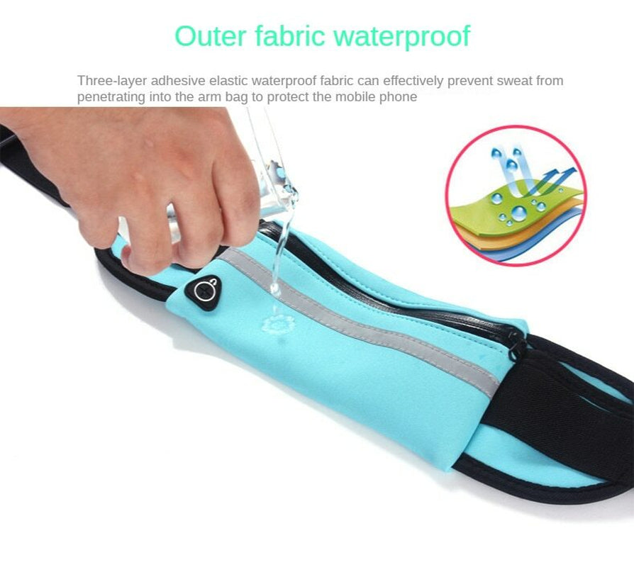 Waterproof Sport Runner Waist Bum Bag Running Jogging Belt Pouch Zip Fanny Pack