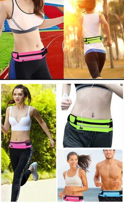 Waterproof Sport Runner Waist Bum Bag Running Jogging Belt Pouch Zip Fanny Pack