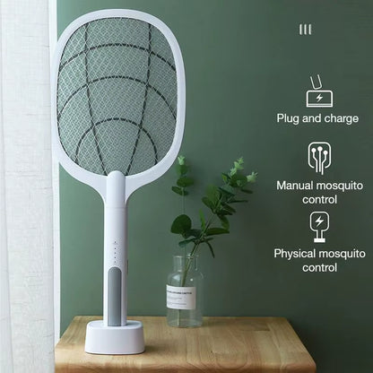 ZapAway USB Electric Mosquito Lamp & Fly Swatter – Portable Handheld Triple-Layer Mesh for Instant Relief