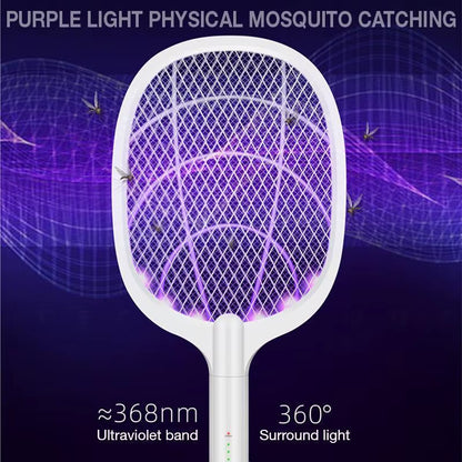 ZapAway USB Electric Mosquito Lamp & Fly Swatter – Portable Handheld Triple-Layer Mesh for Instant Relief