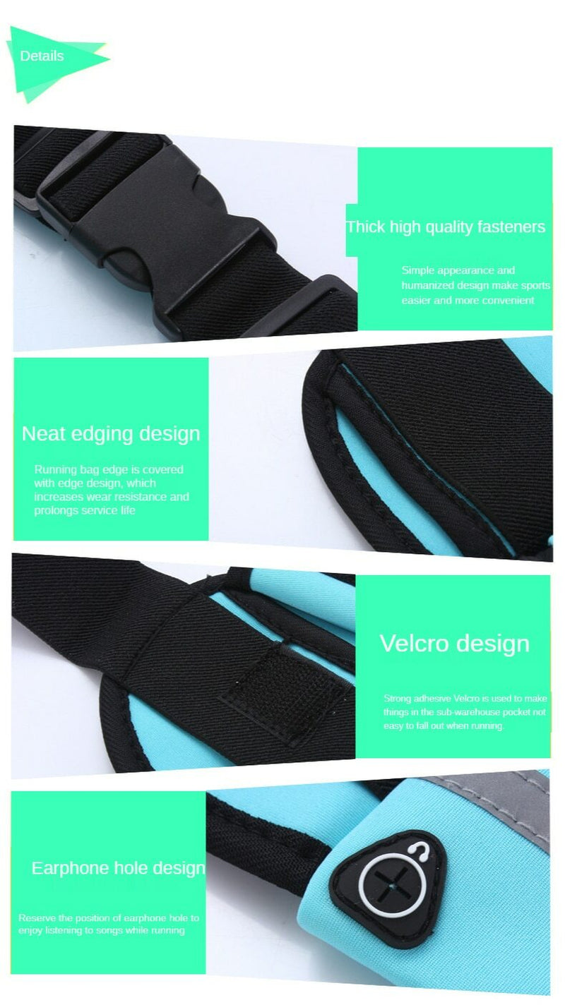 Waterproof Sport Runner Waist Bum Bag Running Jogging Belt Pouch Zip Fanny Pack